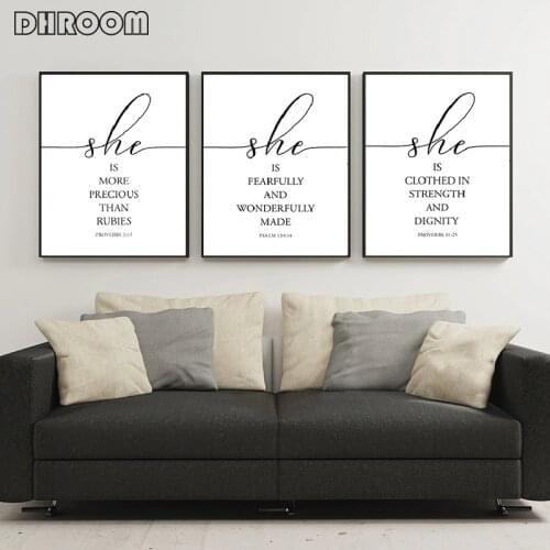 Nursery Wall Art Bible Verses Proverbs 3:15 Posters and Prints Baby Shower Gift Canvas Art Painting Decorative Picture Baby Room