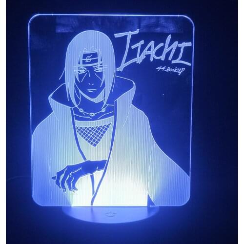 Uchiha Itachi 3D Night Lights Naruto Shippuden Anime Figure LED Set Decor Home Table Visual Lighting Lampara Naruto Lights