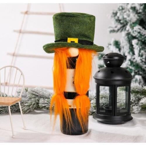 New Christmas Wine Bottle Cover Wine Bottle Cover Artificial Beard Christmas Decor Xmas Santa Claus New Year Christmas Holidays