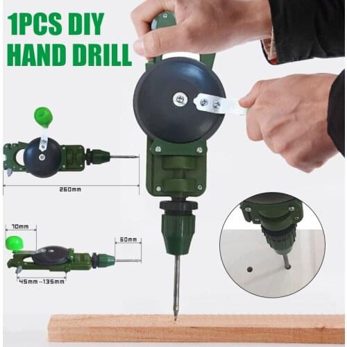 New Hand Crank Drill DIY Woodworking Hand Tools Teaching Supplies Powerful Manual Drill Woodworking Accessories Drop Shipping