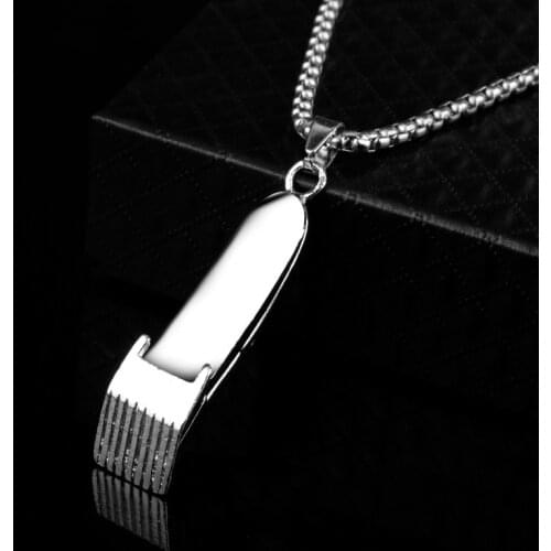 Barber Shop Necklace Hair Dresser Tools 3D Barber Hairdresser Pendants Necklaces Men Women