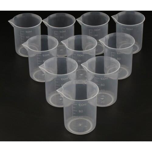 10 Pcs Plastic Measuring Cup Jug 50-150ml with Pour Spout, Smooth Thick Wall