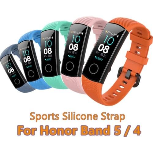 Sports Silicone Strap For Honor Band 5 4 Wristbands Replacement Smart Watch Strap For Huawei Honor Band 4 5 Bracelet Accessories
