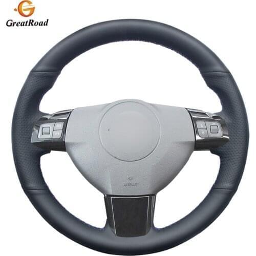 Hand-stitched Black Genuine leather Car Steering Wheel Cover for Opel Astra (H) 2004-2009 Zaflra (B) 2005-2014 Signum 2005