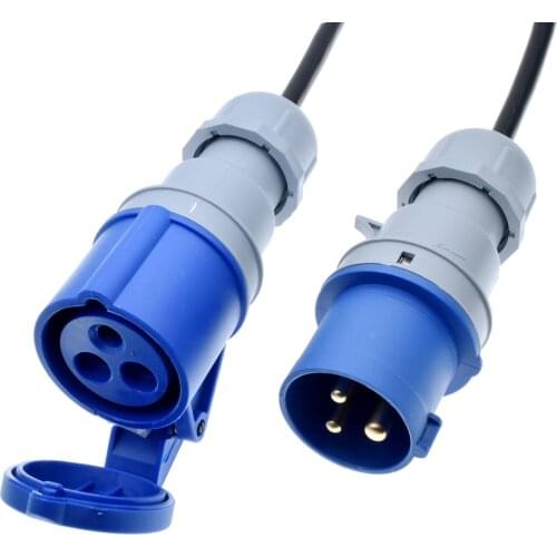 IEC309 316P6 to IEC309 316C6 Power Cords,16 Amps,IP44, RVV300/500V 4.0mm Gauge,IEC 60309 316 Extension cord,1 to 10m