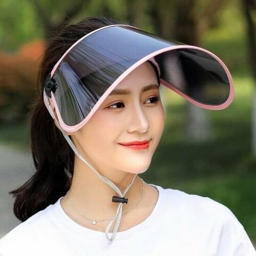 Womens Anti-UV Wide Brim Visor Cap Beach Adjustable Sun Protection Hat Outdoor