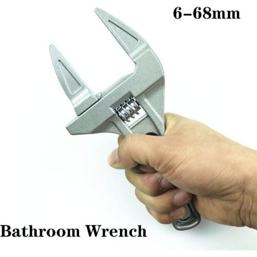 1pc Adjustable Wrench Large Opening Bathroom Wrench 6-68mm Universal Wrench Spanner Bathroom Pipe Maintenance Repair Tools