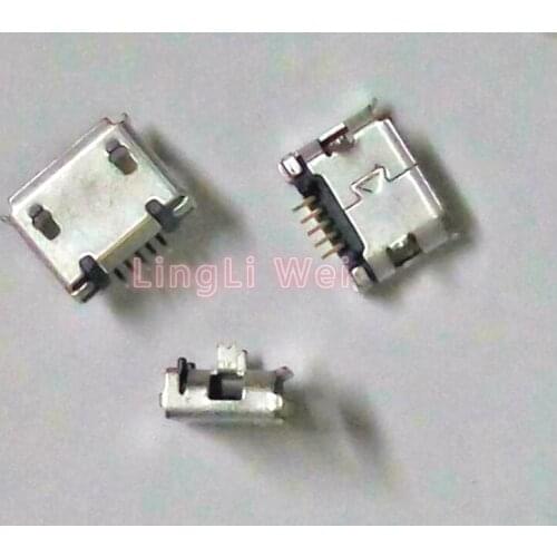 10pcs/lot Micro USB 5pin DIP2 Long needle Female Connector For Mobile Phone Mini USB Charging Socket Curly Mouth Free Shipping