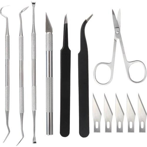 12PCS Craft Vinyl Weeding Tool Weeder Hooks Scissors Tweezers Blades DIY Scrapbook Embellishment Vinyl Craft Card Hand Tool