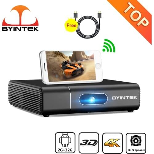 2021 New BYINTEK U30 DLP Mini 3D Android Smart Wifi Beamer 300inch Portable Projector Proyector for Mobile Phone 4K Cinema