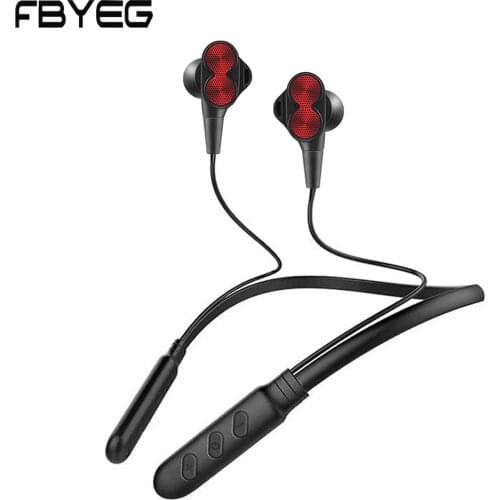 FBYEG Bluetooth Earphone Wireless Headphones Four Unit Drive Double Dynamic Hybrid Deep Bass Waterproof Headset With microphone