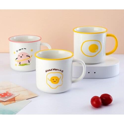 INS Style Household Ceramic Mug Lovely Girl Imitation Enamel Teapot Couple Water Cup High Beauty Kids Mug Friend Coffee Cup Gift