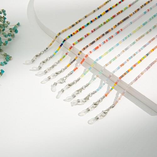 Fashion Multicolor Crystal Beads Eyeglasses Chain Mask Chains for Women Girls Colorful Beades Sunglasses Lanyard Masks Rope
