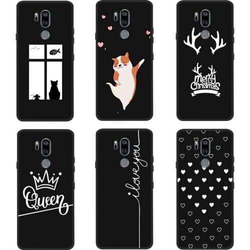 Case For LG G7 ThinQ For G7 One For G7 Fit Phone Cover Black Softness TPU Silicone Back Bumper With UV Printing