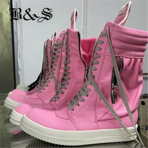 Black& Street High-TOP Luxury Mid-Calf TPU Leather Fragrant motorcycles Boots Winter ZIP Flat Boots