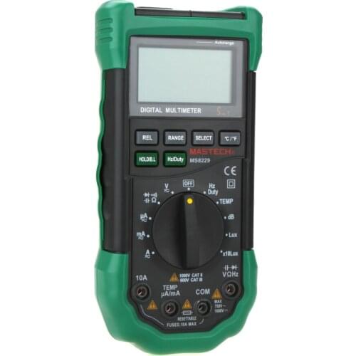Digital Multimeter 5 in 1 Noise Illumination Temperature Humidity Tester Diagnostic-tool Auto Range LCD Backlight