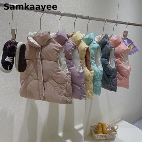 4-11y Children Vest Autumn Winter Kids Cotton Padded Waistcoats Boys Girls Outerwear Warm Jackets Solid Clothing Warm Clothes 28