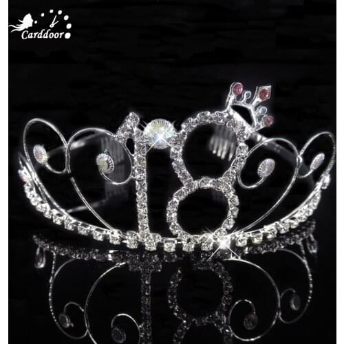 Carddoor 16/18 Years olds Birthday Crystal Tiaras and Crowns HairBands Girls Party Hair Accessories Princess Hair Jewelry