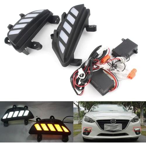 Daytime Running Light Fog Lamp Turn Signal DRL for Mazda 3 AXELA 2014 2015 2016