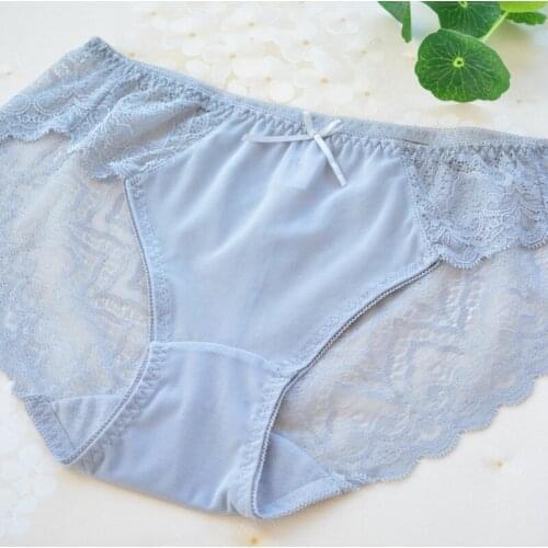 A Good Quality Lace MId-waist Sexy Underwear Women Briefs milk fabric 3pcs/Pack sexy Women Panties Underwear Women Sexy Panties