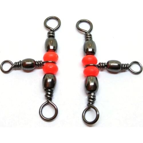 F1006 20-pieces Fishing Swivel Snap 3-Way Swivel Hook Barrel Triple Swivels Style C Fishing Gear Accessory Size 1# to 16