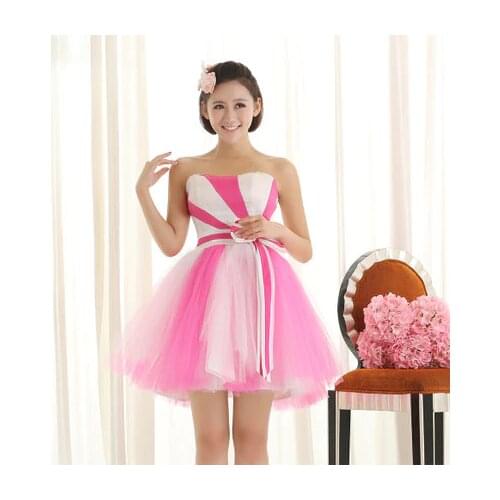Freesip pink&white lolipop candy color lovely short lolita dress stage performance/cartoon/carnival dress cosplay