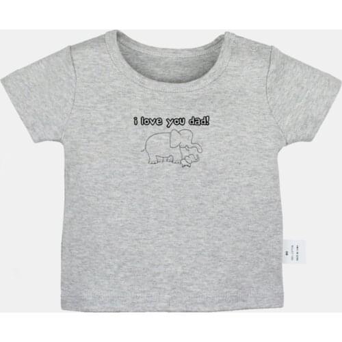 I Love My Daddy Design Newborn Baby T-shirts Sticker King Pisces Design Printing Graphic Solid Color Short Sleeve Tee Tops