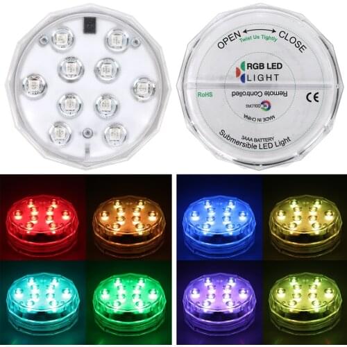 IP67 Waterproof Multi Color Submersible LED Lights Underwater Night Lamp Tea Light Vase Bowl Party Wedding Christmas Decoration