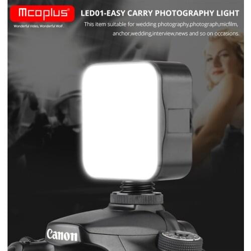 Mcoplus Bright Dimmable 49 5600K LED Video Light for Canon Nikon Panasonic DSLR Camera DV Camcorder Smartphone Photography Light