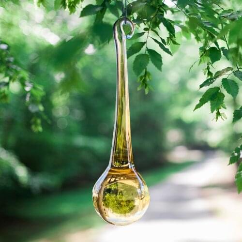 Hanging Champagne Brushed Water Drop Pendant Crystal Glass Micro Landscape Ecological Bottle Home Decoration Office Pendant