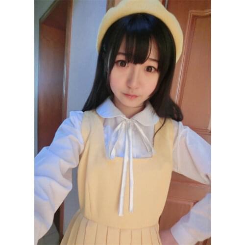 Cute Japanese School Uniform Style Girls French Toast JK Blouse Long Sleeve Peter Pan Collar Uniform Shirt Tops