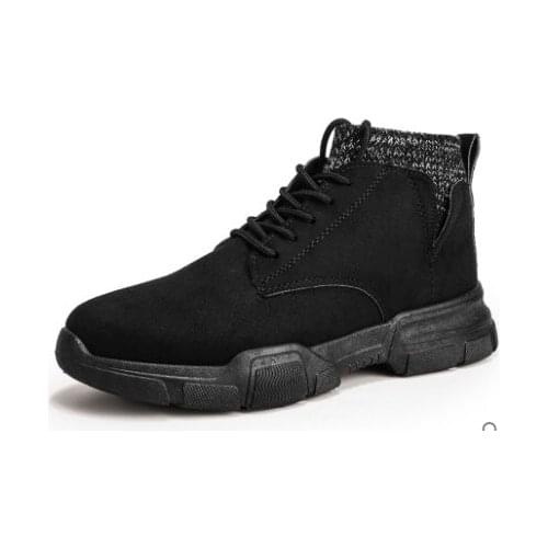 2021Fashion Men Boots Lace-up Men Casual Shoes Non-slip Boots Wearable Work Shoes Retro Trend Men Winter Warm Snow Boots