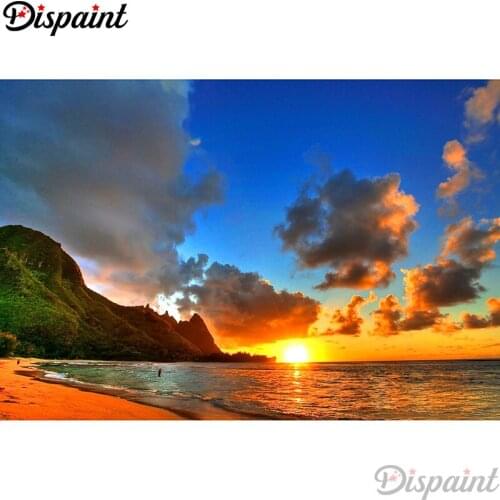 Dispaint Full Square/Round Drill 5D DIY Diamond Painting "Seaside scenery" Embroidery Cross Stitch 3D Home Decor A12477