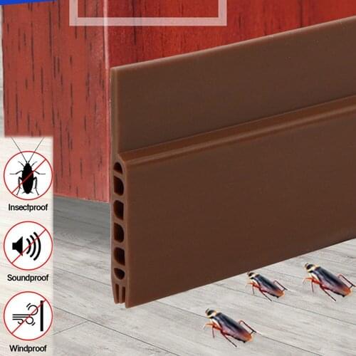 New Door Draft Stopper Guard Draft Blocker Seal Soundproof Under Bottom Strip Adhesive Sweep Weather Rubber Bottom Seal Strip