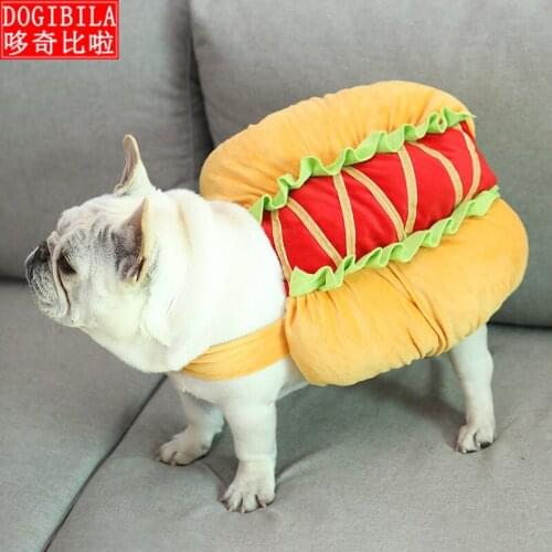 Dogs Hot dog clothes Changing clothes Hamburger Funny clothes Warm coat pet clothes winter dog holloween costumes puppy