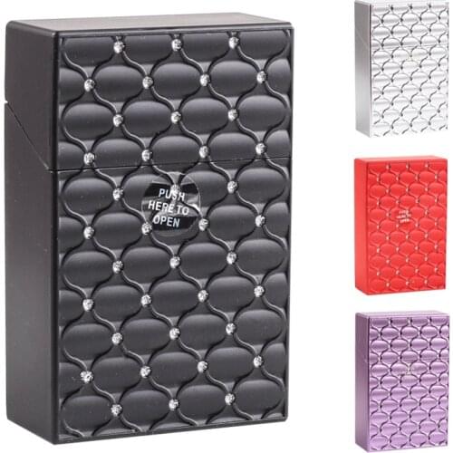 Top Flip Press Open Plastic Cigarette Box Portable Muiticolor 20 Stickers Lighter Storage Case Holder Smoking Tools Random Color