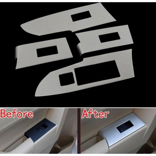 Fit For Toyota Corolla 2014 4Pcs Stainless Steel Interior Door Handle Window Lift Control Switch Panel Cover Trim Car Styling