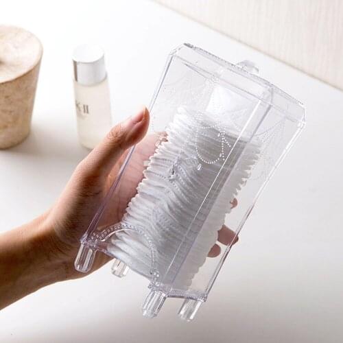 Transparent Cotton Pad Makeup Storage Box Make Up Cotton Pad Organizer For Cosmetics Portable Container Makeup Organizer