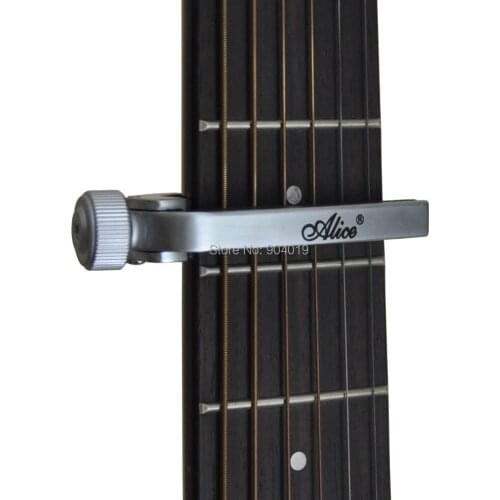 Alice A007J Adjustable elasticity Aluminum Alloy Padded Acoustic Guitar Capo Silver