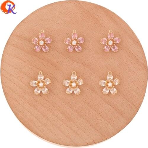 Cordial Design 20Pcs 14*16MM Jewelry Accessories/CZ Charms/Flower Shape/Genuine Gold Plating/Hand Made/DIY/Earring Findings
