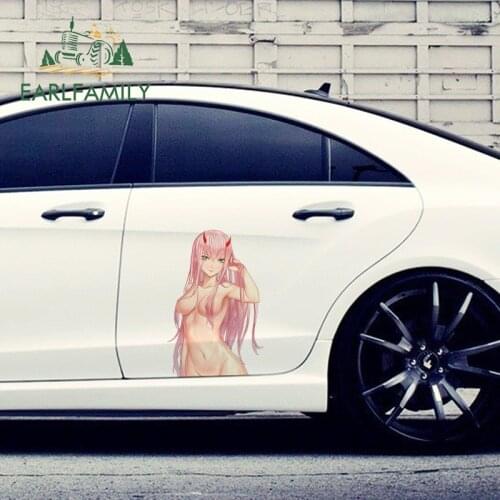 EARLFAMILY 43cm x 30cm for Darling In The Franxx Zero Two Sexy Car Styling Stickers Waterproof CarWhole Body Decals Anime Decor