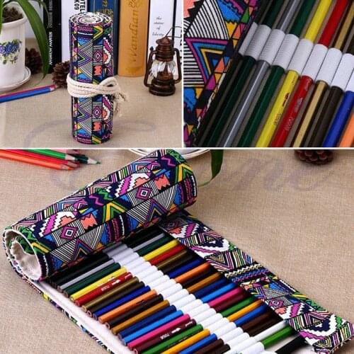 Fabric Pencil Bag 36 Holes Pencil Fountain Pen Crayons Storage Pen Holder Colorful Quality Easy To Carry Pencil Bag