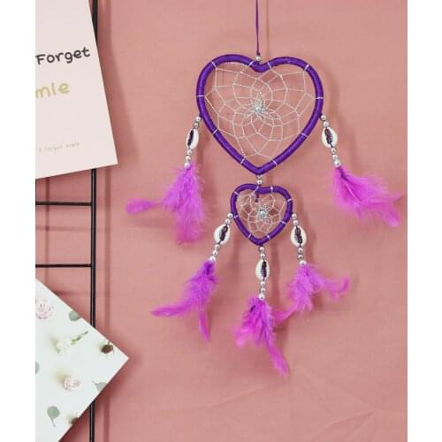 Home Decoration Dream Catcher Feathers Shell Ornaments Birthday Graduation Gift Wall Hanging Decor for Car Wedding Indian 7color