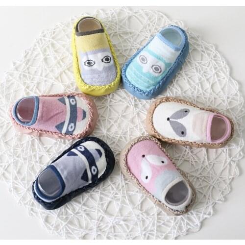 Toddler Indoor Sock Shoes Newborn Baby Socks Winter Thick Terry Cotton Baby Girl Sock With Rubber Soles Infant Animal Funny Sock