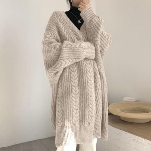 Women Vintage Loose oversized Sweater Turtleneck Retro Vintage Large Size cardigans Wholesale