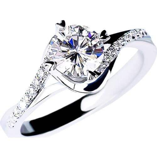 Twisted Arm Heart Shape Real 925 Sterling Silver Rings Womens Cute Luxury Engagement Elegant Wedding Eye-catching Party Jewelry