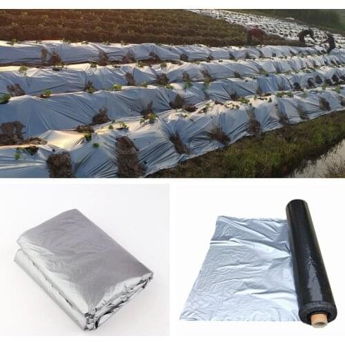10m 0.02mm Mulch Film Silver Black Agriculture Ground Cover Film Plastic Mulch Frost Protection Keep Warm Weed Control