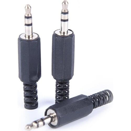 10Pcs Black 3.5mm Audio Jack Plug Headphone male Connector 3.5mm jack plug 3.5 stereo plug good quality