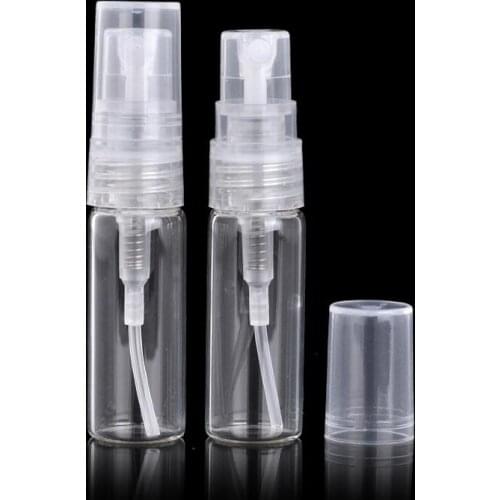 1000pcs 2ML Clear Mini Glass Spray Perfume Bottle Empty Small Sample Perfume Atomizer Container new