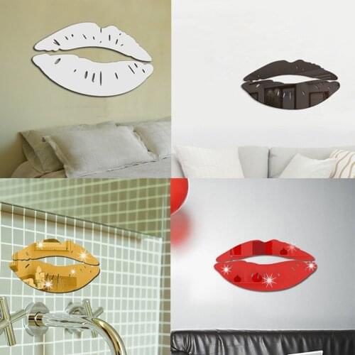 10x3'' Self Adhesive 3D Wall Sticker Lips Vinyl Decal Mirror Window Door DIY Red